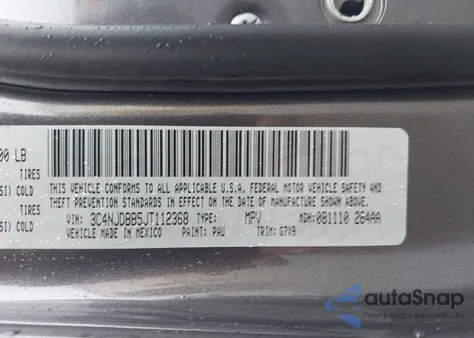 2018 Jeep Compass Latitude 4X4 из США, поврежденный, VIN 3C4NJDBB5JT112368